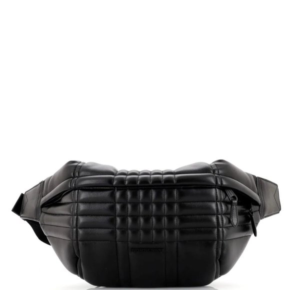 BURBERRY Black Sonny Leather TB Quilted Belt Bum Bag Crossbody Unisex RSP $1,350 - Picture 15 of 16